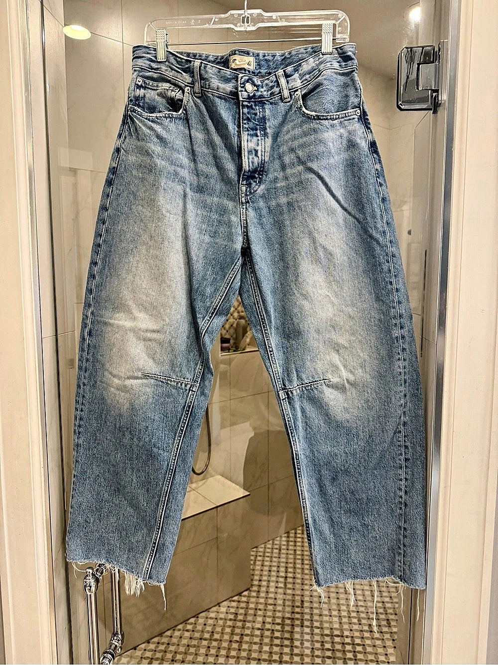 Madewell The Darted Barrel-Leg Jean Barrel-Leg Jeans Blue Waist 29